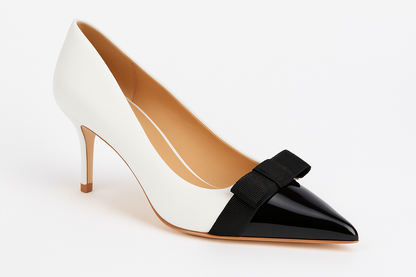 Two-Tone Elegant Bow Pointed Heels