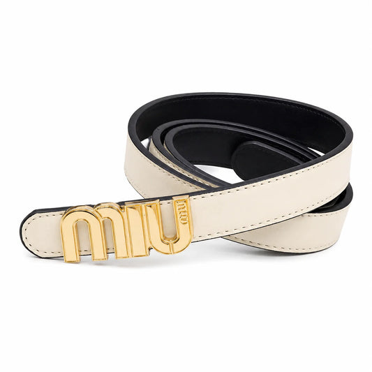 Miu Miu white leather belt
