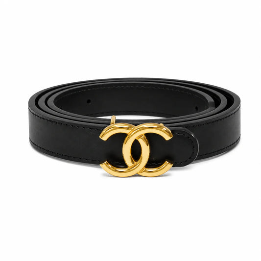 Chanel interlocking CC logo leather belt