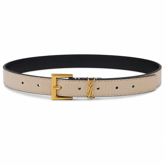 Saint Laurent Cassandre belt in beige