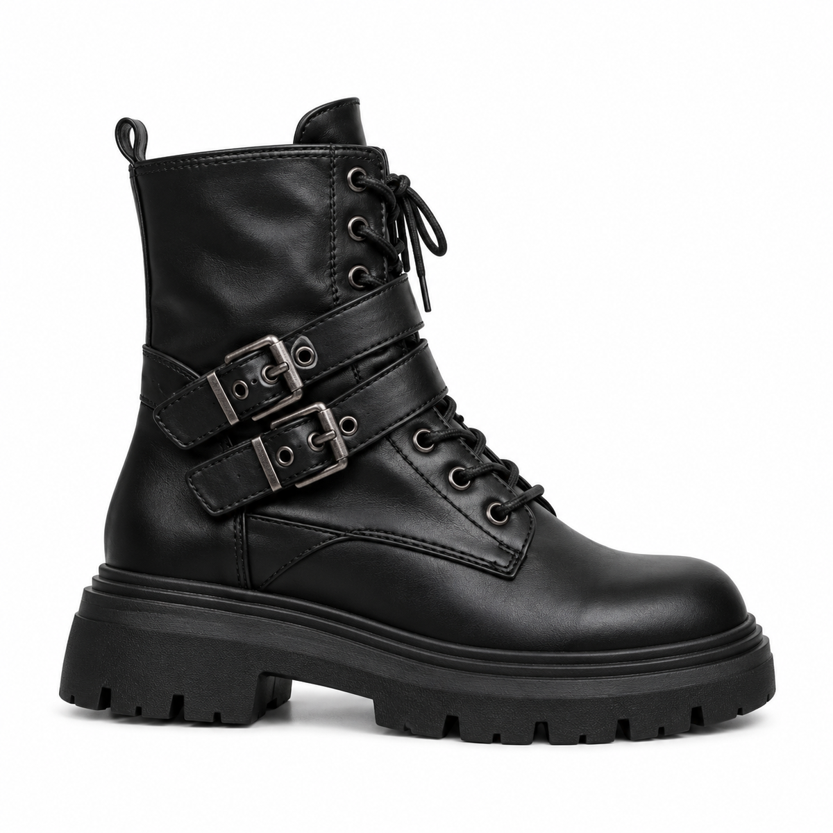 Buckle Combat Ankle Boots