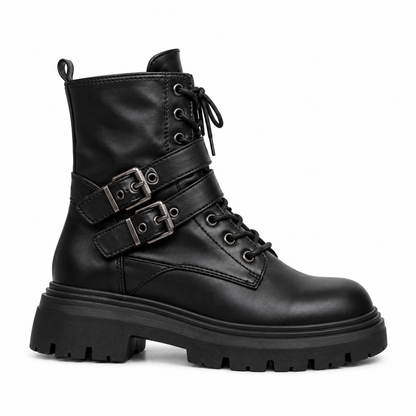 Buckle Combat Ankle Boots