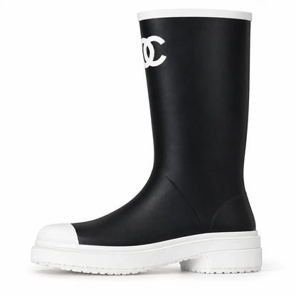 Chanel Caoutchouk CC High Boots