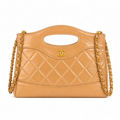 Shiny Crumpled Calfskin Quilted 31 Shopping