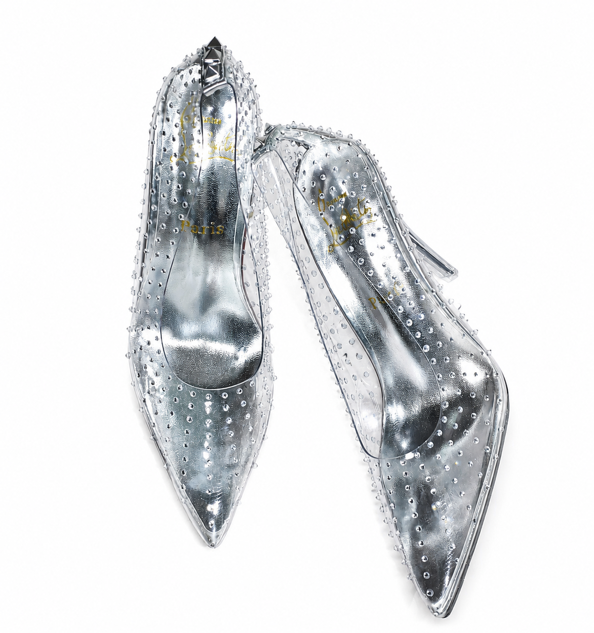 Valentino Garavani Crystal Embellished Clear Pointed Toe Pump Shoe