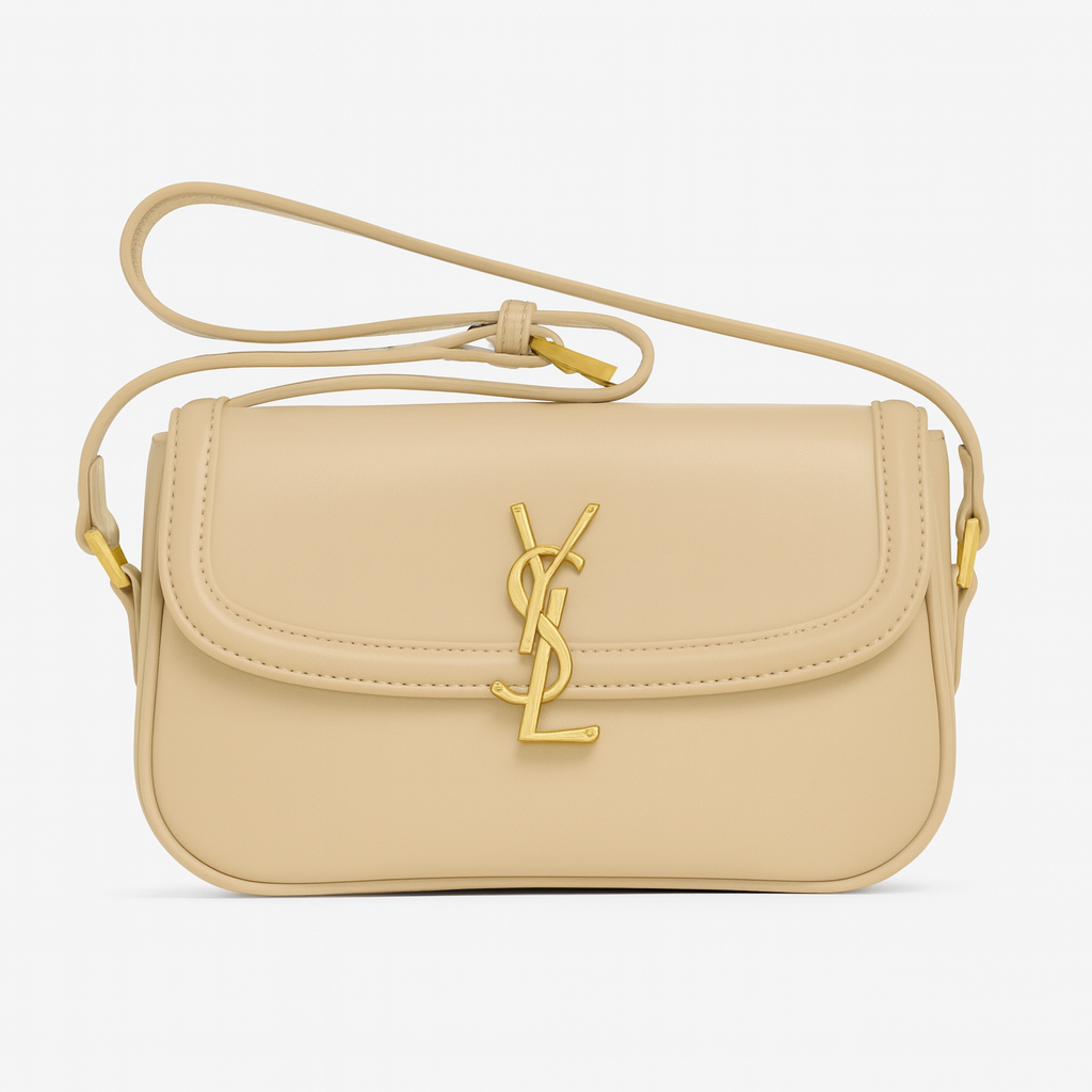 YSL Medium Solferino Shoulder Bag - Beige