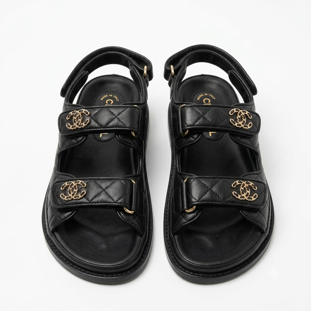 Chanel flat sandal leather