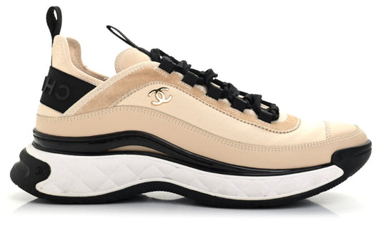 Chanel Velvet Calfskin & Mixed Fibers Sneaker 'Beige
