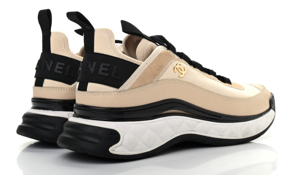 Chanel Velvet Calfskin & Mixed Fibers Sneaker 'Beige