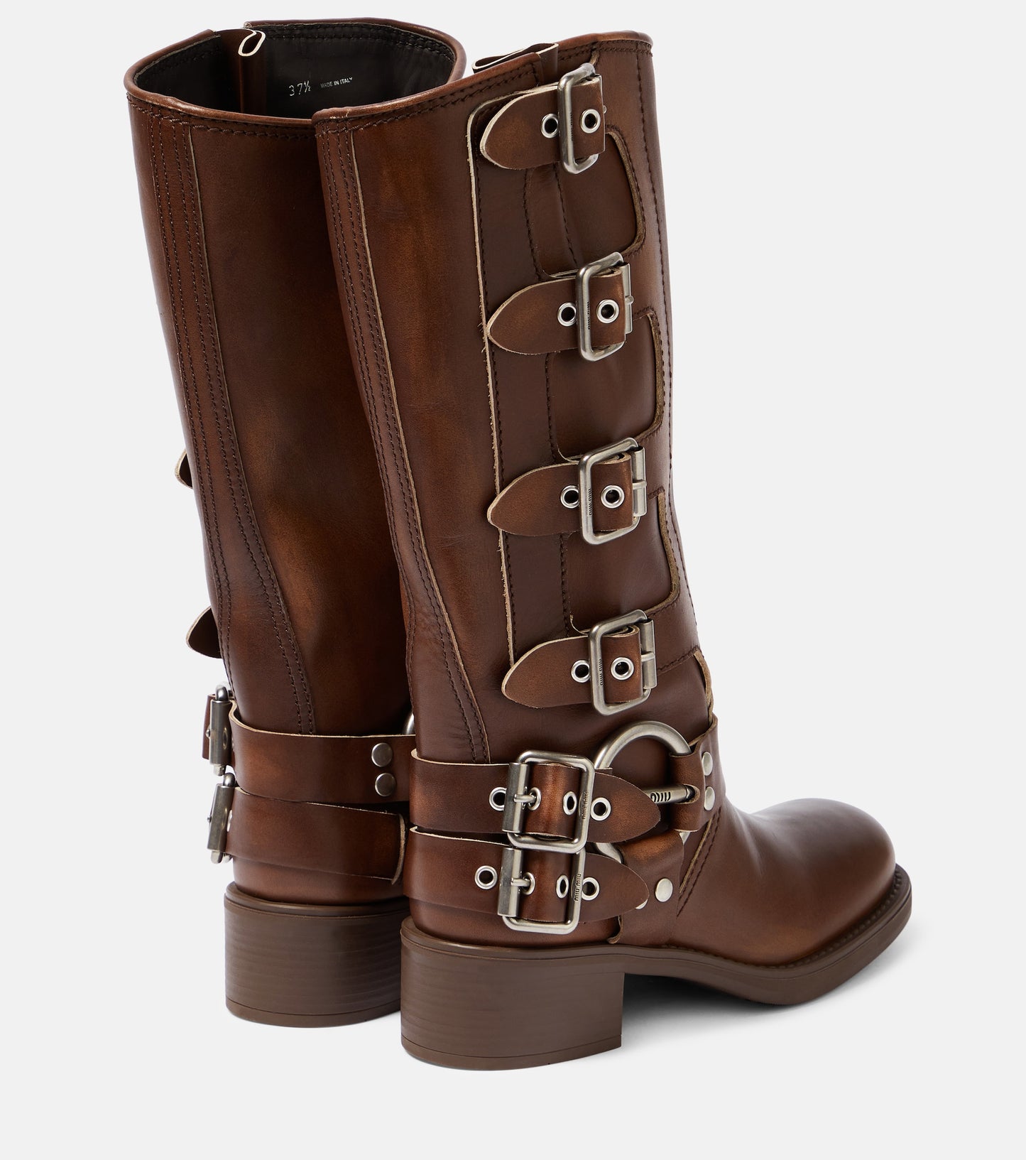 MIU MIU
Studded leather knee-high boots