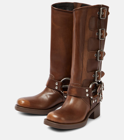 MIU MIU
Studded leather knee-high boots