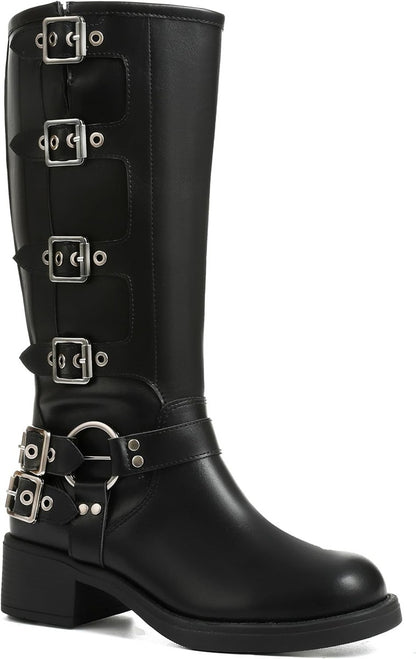MIU MIU
Studded leather knee-high boots