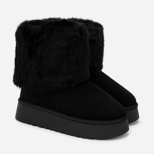 – Black Winter Fur Boots