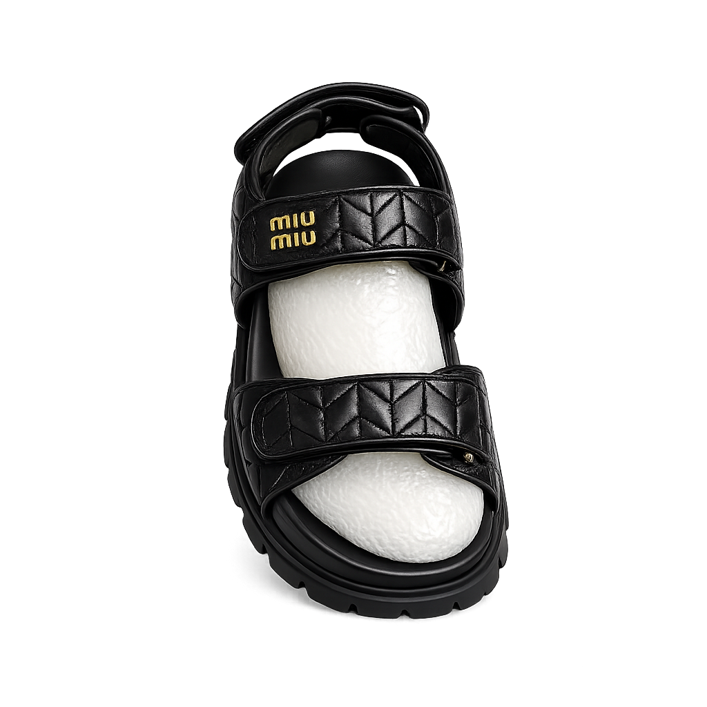 MIUMIU Women's Metallic Logo Leather-Trimmed