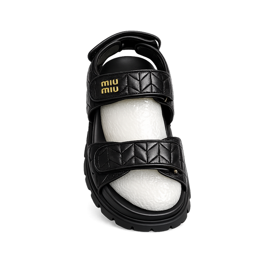 MIUMIU Women's Metallic Logo Leather-Trimmed