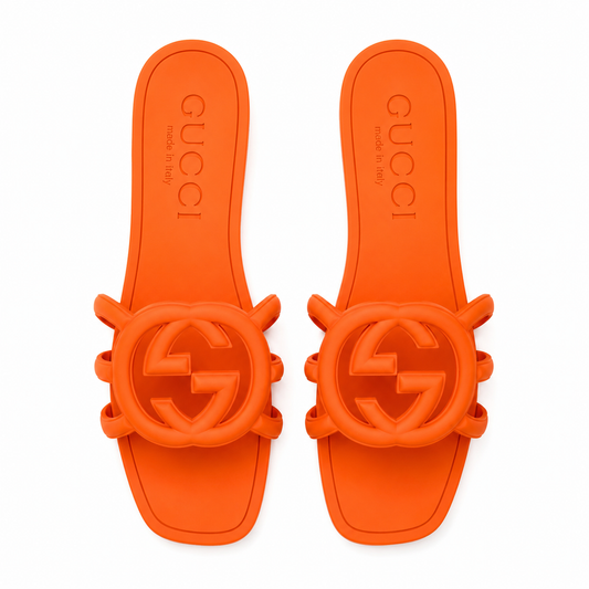 Gucci Rubber Interlocking G Womens Slide