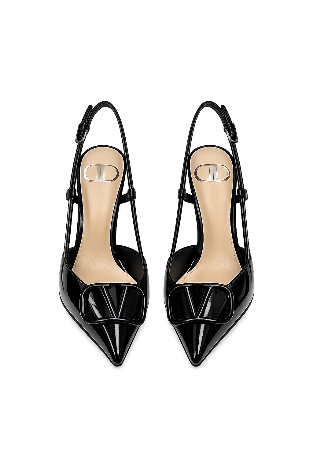 Valentino Slingback Logo Heels