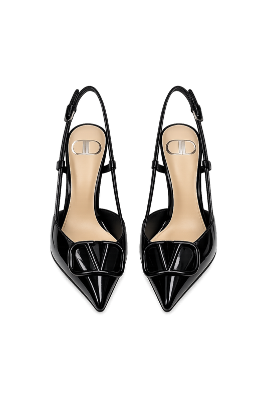 Valentino Slingback Logo Heels