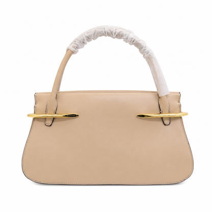 Pinch metal detail leather tote bag
