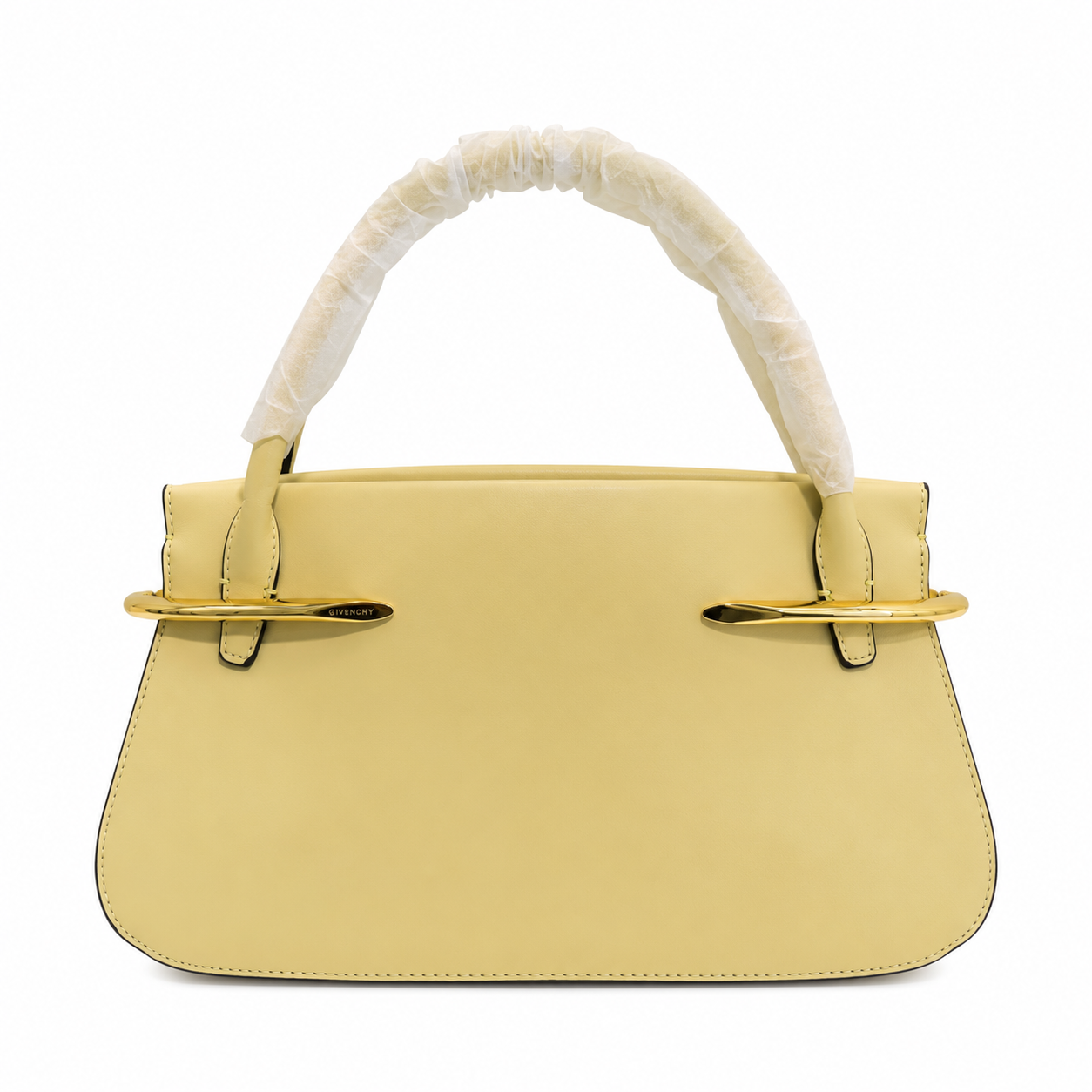 Pinch metal detail leather tote bag
