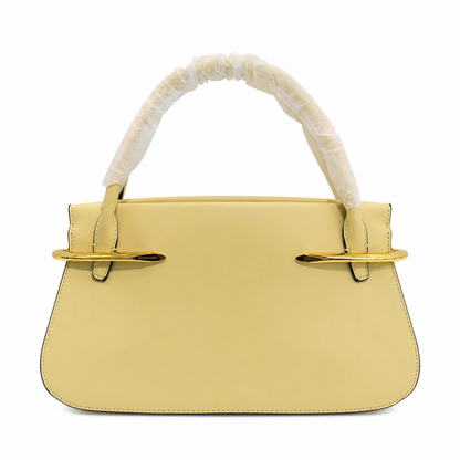 Pinch metal detail leather tote bag
