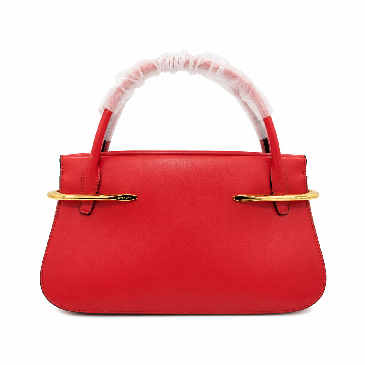 Pinch metal detail leather tote bag