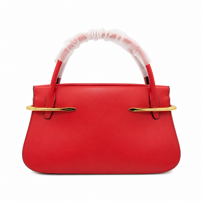 Pinch metal detail leather tote bag