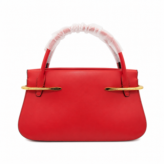 Pinch metal detail leather tote bag
