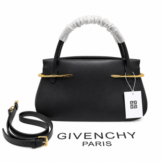 Pinch metal detail leather
