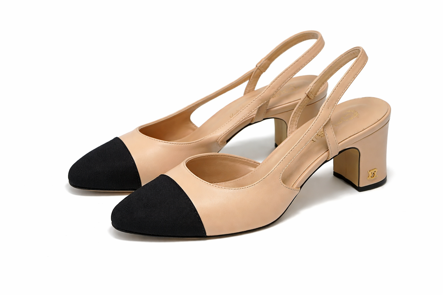 Elegant two-tone slingback