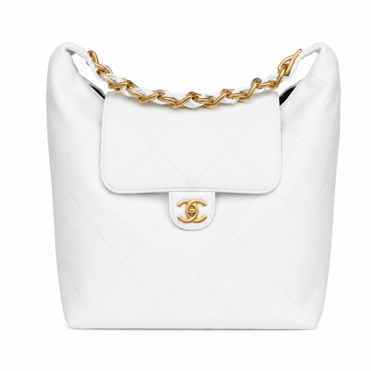 Chanel Maxi Hobo Bag Shiny Calfskin Gold