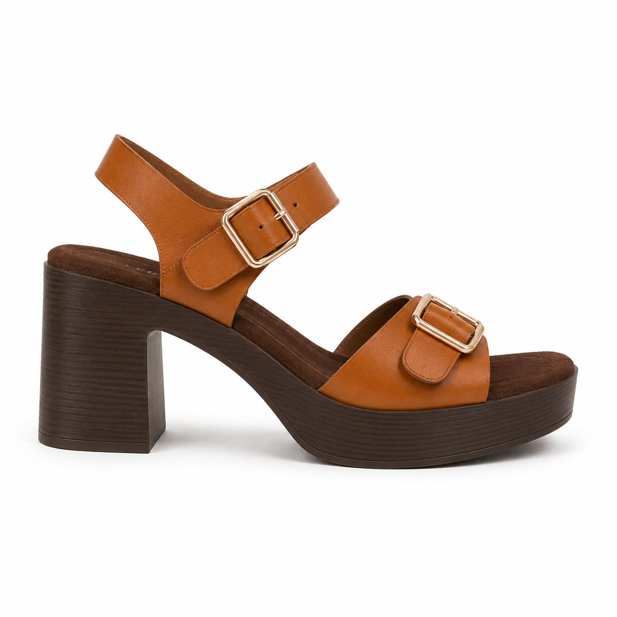 Women’s Tan Platform Block Heel Sandals