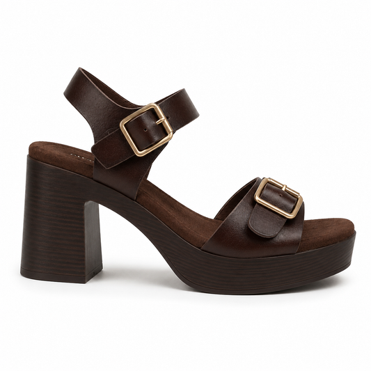 Women’s Tan Platform Block Heel Sandals