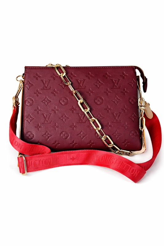 Louis Vuitton Embossed Leather Crossbody – Burgundy