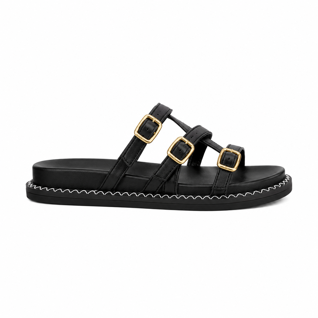 Triple-Buckle Comfort Sandals