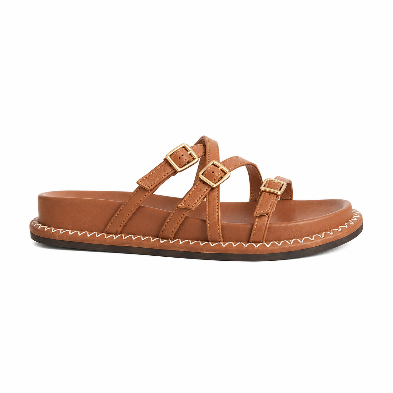 Triple-Buckle Comfort Sandals