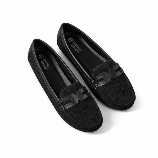 Black Knit Elegant Loafers