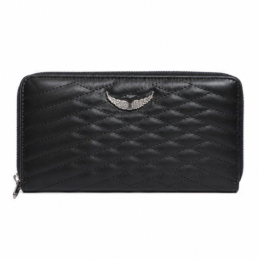 Zadig & Voltaire Black Wings Zip Around Wallet