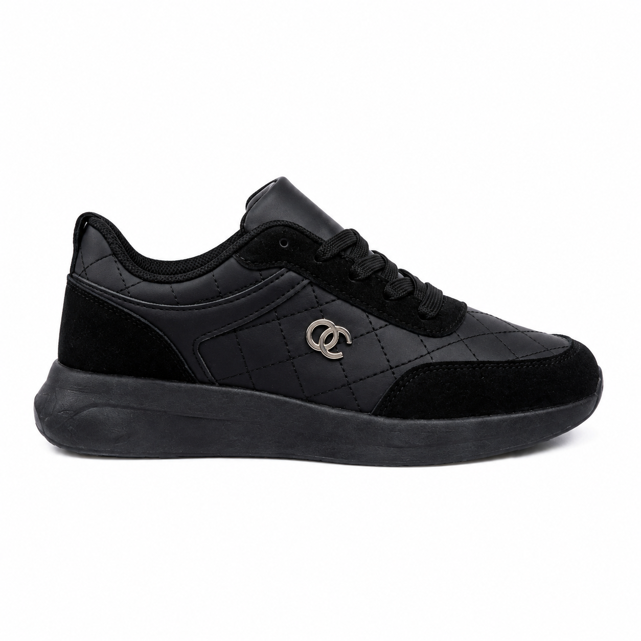Women’s Black Quilted Platform Sneakers