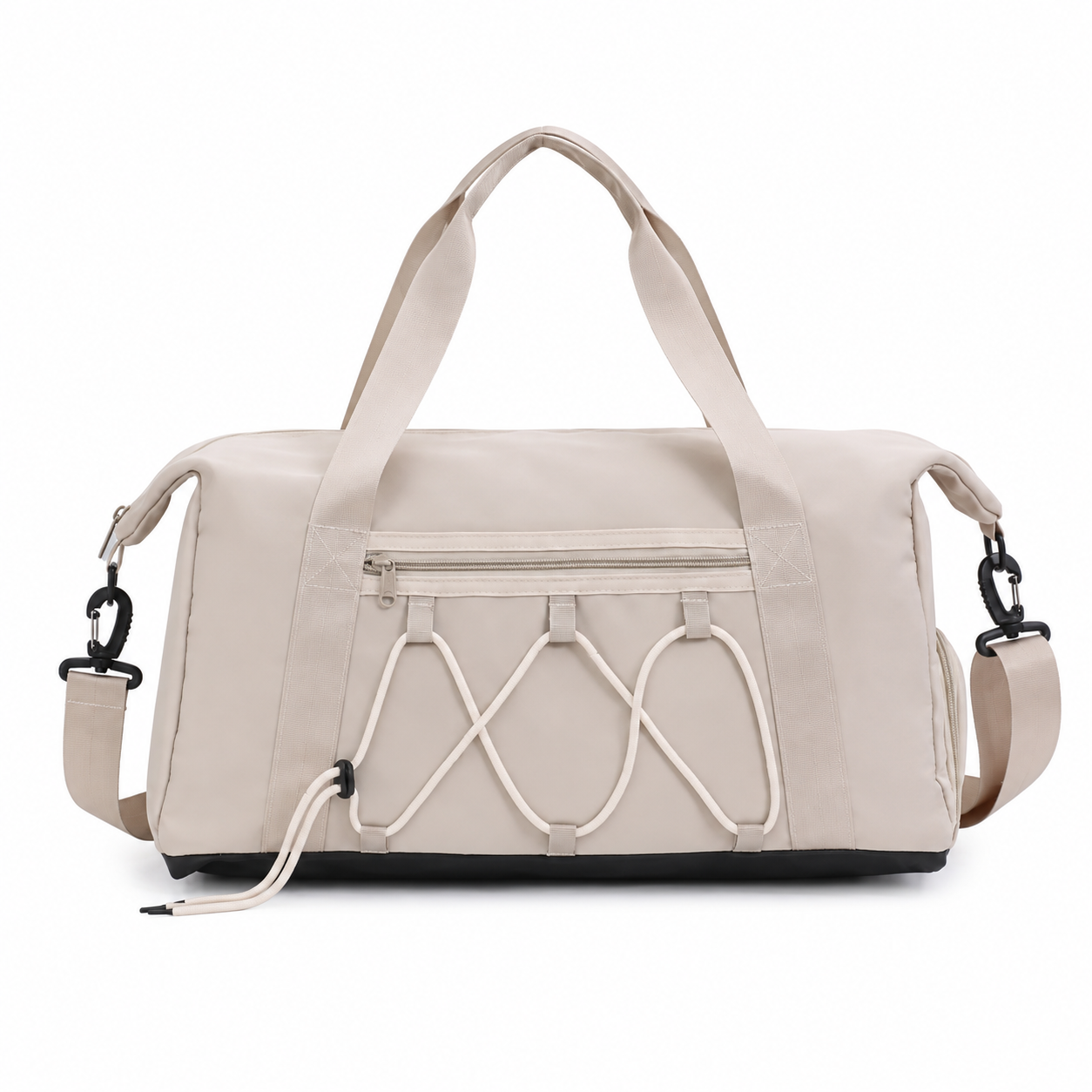 Travel Duffel Bag with Shoe Compartment – Beige Gym & Weekender Bag