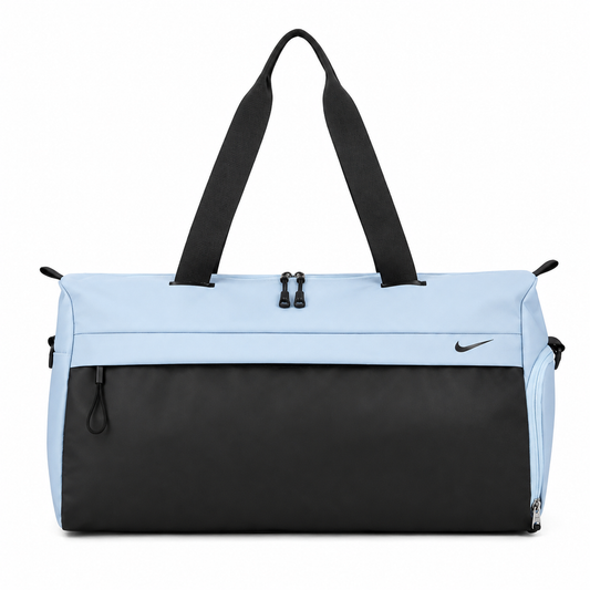 Nike Gym Duffel Bag – Light Blue & Black Sports Travel Bag