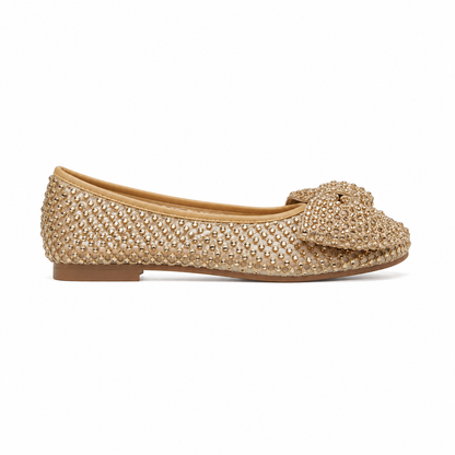 Women’s Crystal Mesh Bow Ballet Flats