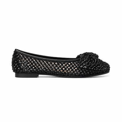 Women’s Crystal Mesh Bow Ballet Flats