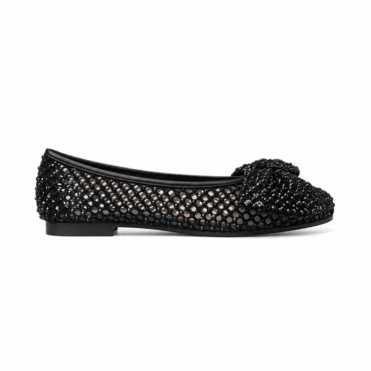 Women’s Crystal Mesh Bow Ballet Flats