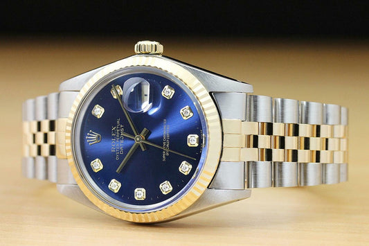 ROLEX MENS DATEJUST BLUE