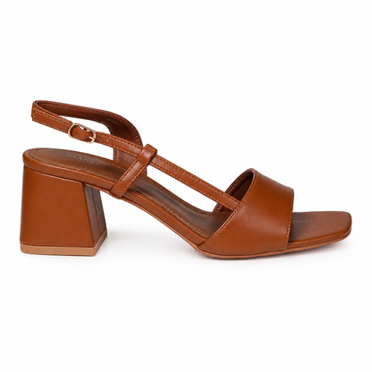 Women’s Tan Block Heel Slingback Sandals