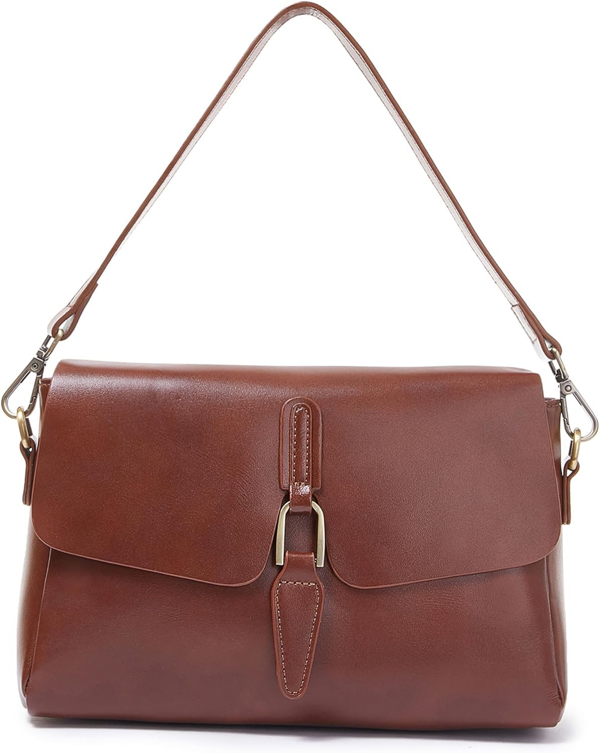 Classic Beige Leather Shoulder Bag