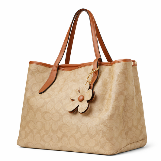 Monogram Beige Tote Bag