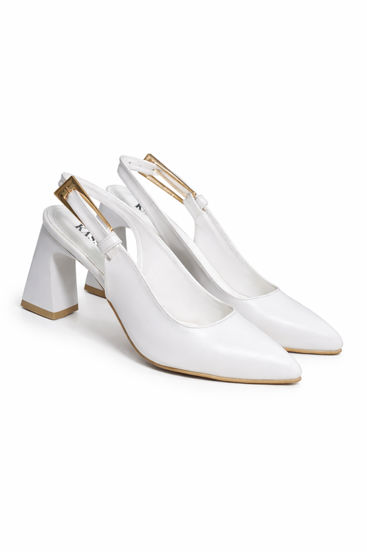 Patent leather slingback pumps