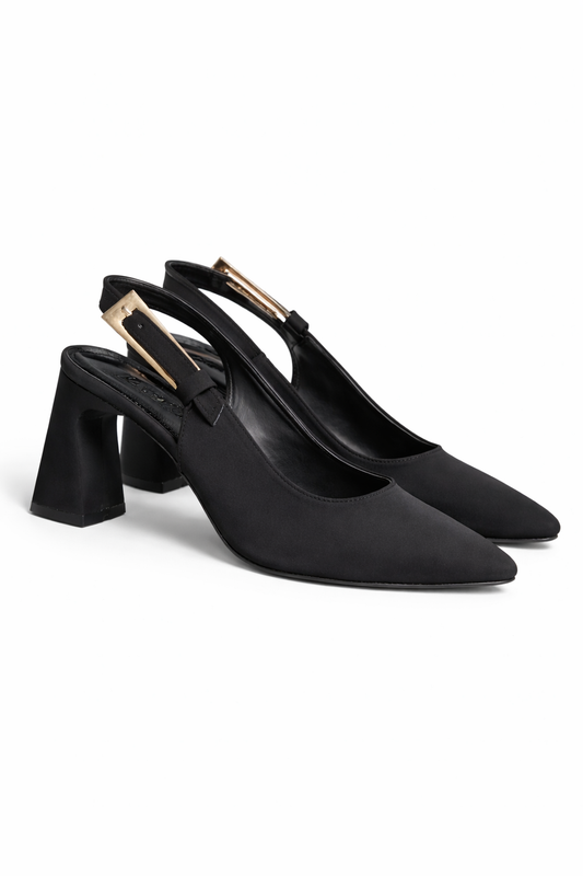 Patent leather slingback pumps